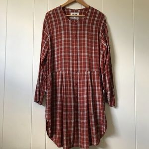 FLAX PLAID DRESS